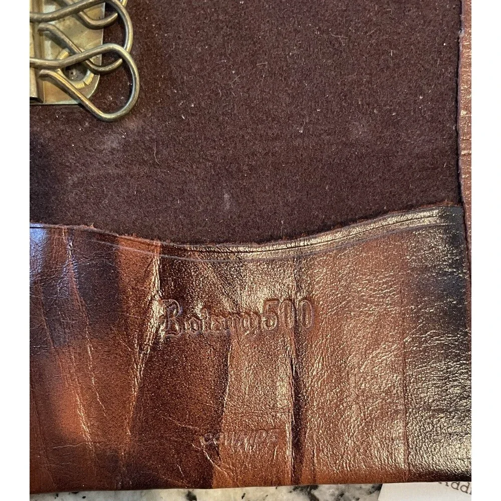 Vintage leather cowhide key wallet Botany 500 Holds 6 Keys Brown Excellent